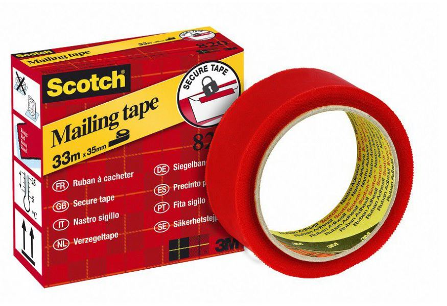 3M™ Scotch 820 Secure Tape Red