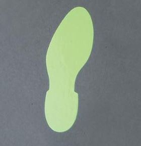 GLOW IN THE DARK ANTI-SLIP TAPE / GLOW IN THE DARK TAPE / GLOW IN THE DARK DIE CUT FOOTPRINTS (SHOES AND BAREFOOT)